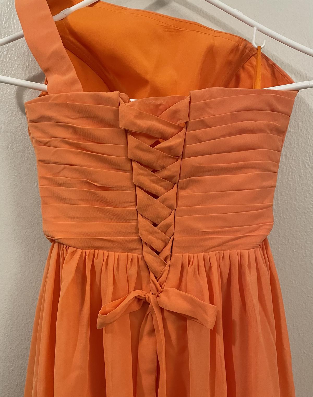 Zaxants Orange Size 0 Short Height Bridesmaid One Shoulder Straight Dress on Queenly
