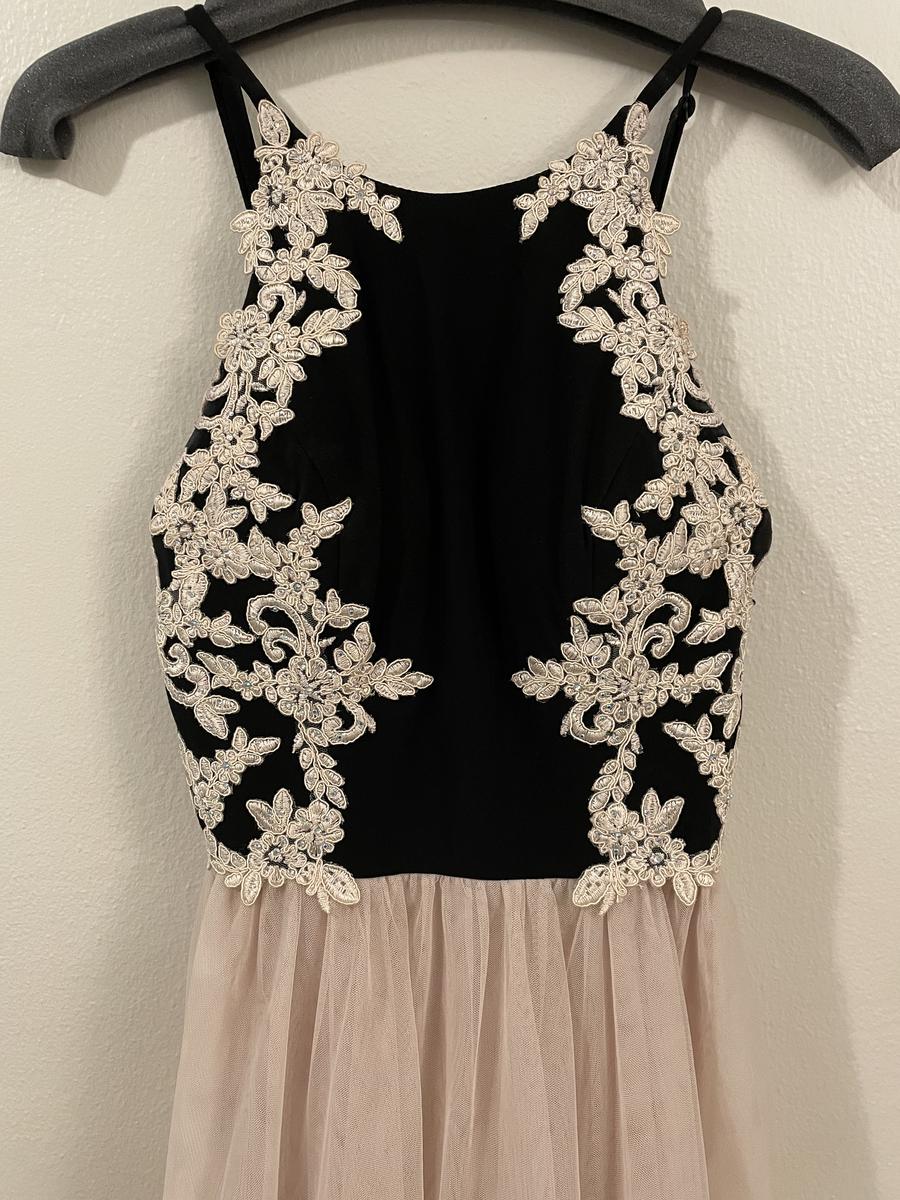 Blondie Nites Girls Size 3 Lace Black Floor Length Maxi on Queenly