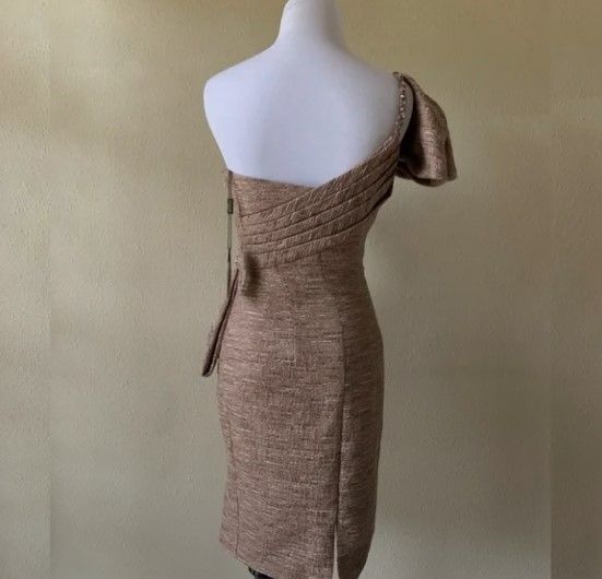 Terani Couture Size 0 Homecoming Cap Sleeve Sequined Nude Cocktail Dress on Queenly