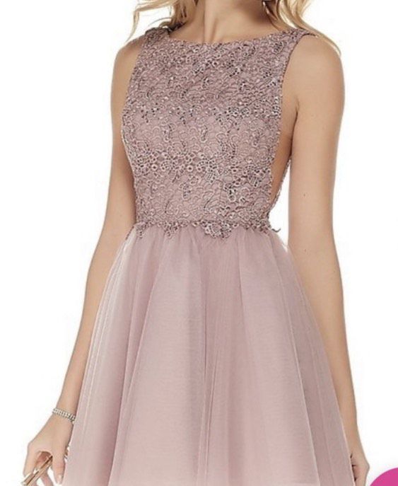 Alyce Paris Pink Size 10 Homecoming Wedding Guest Boat Neck Bridesmaid Sheer Cocktail Dress on Queenly