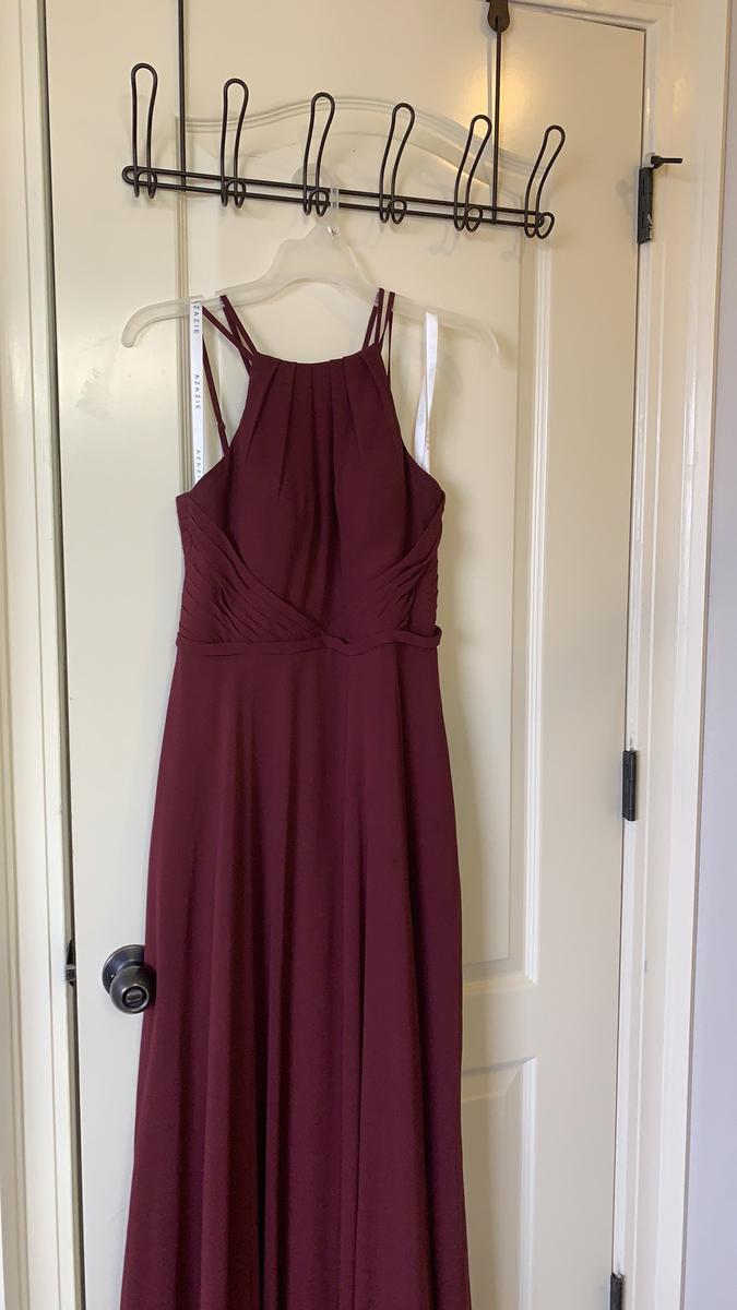 Size 4 Bridesmaid Burgundy Red A-line Dress on Queenly