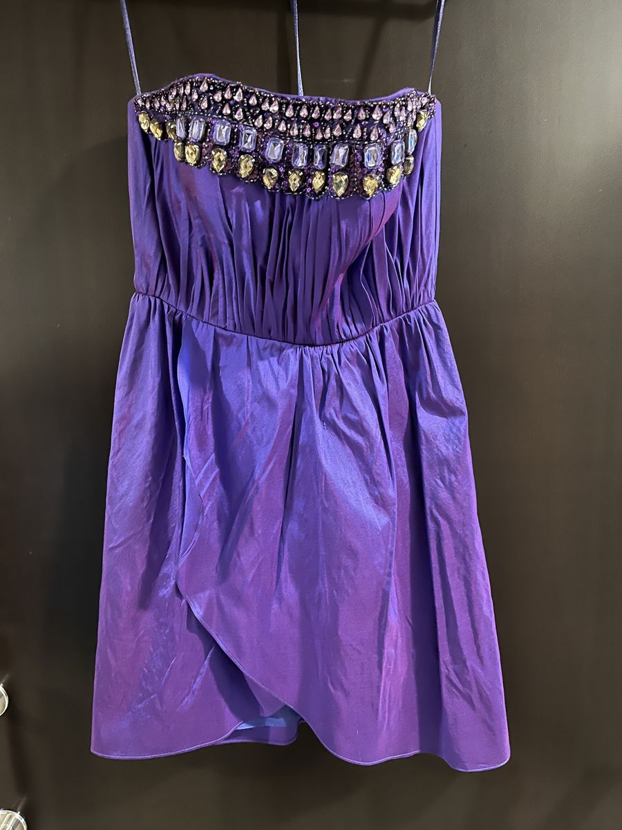 BG Haute Size 4 Strapless Purple Cocktail Dress on Queenly