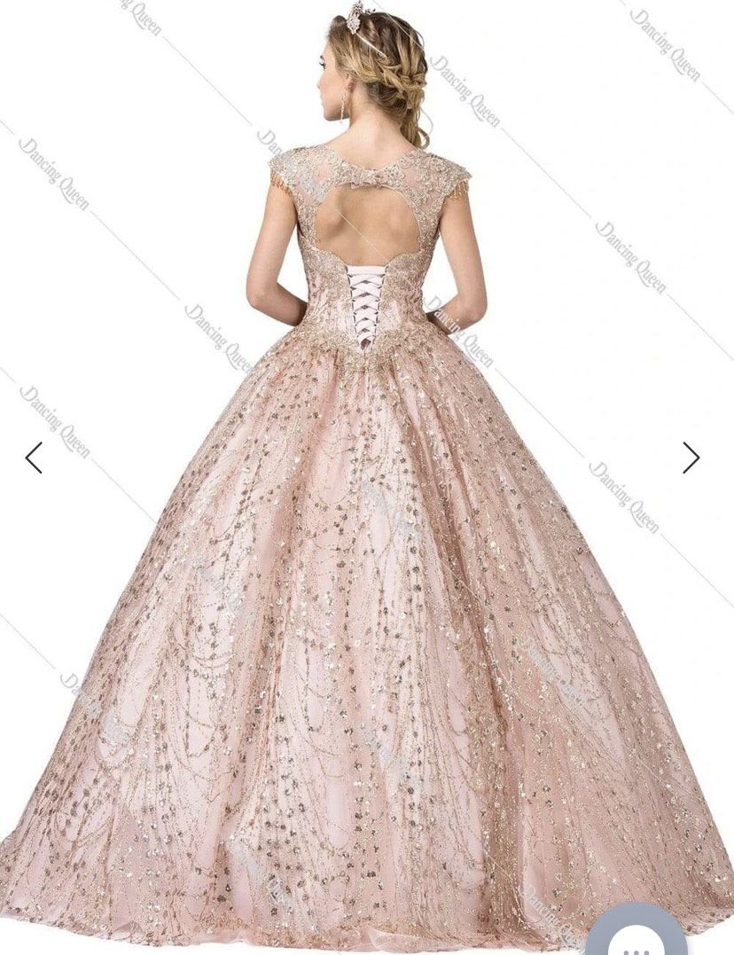 Size 6 Nude Ball Gown on Queenly