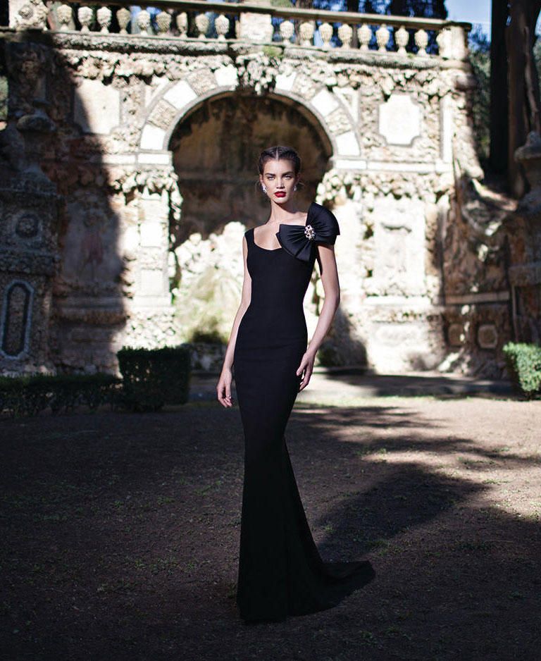 Style 92601 Tarik Ediz Size 8 Prom Black Mermaid Dress on Queenly