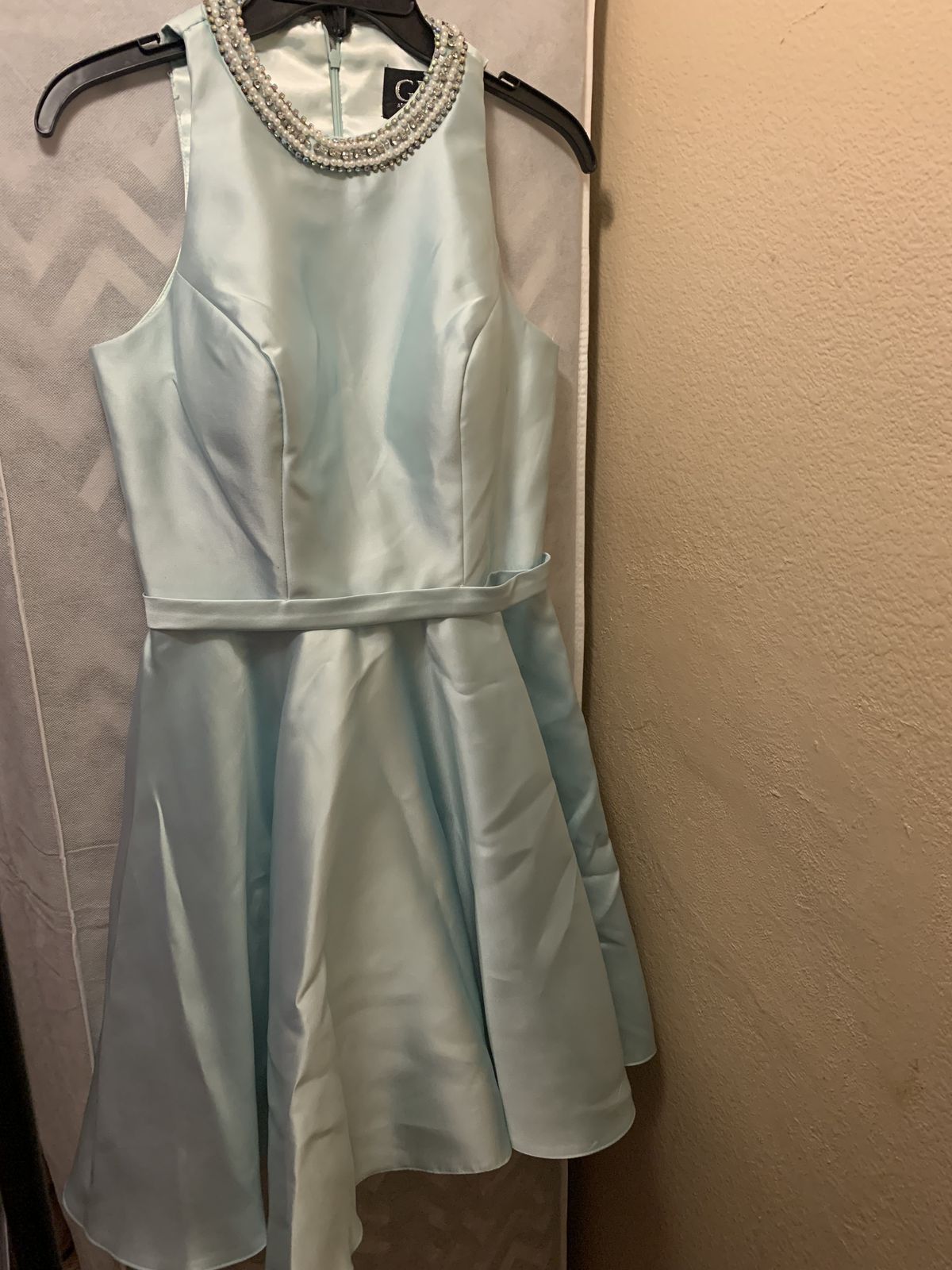GLS Apparel Size 4 Homecoming High Neck Light Blue Cocktail Dress on Queenly