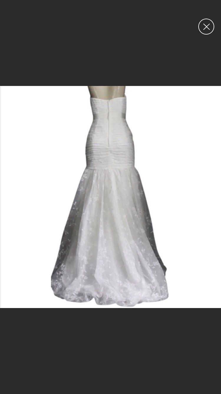 galina Size 4 Wedding Strapless White Mermaid Dress on Queenly