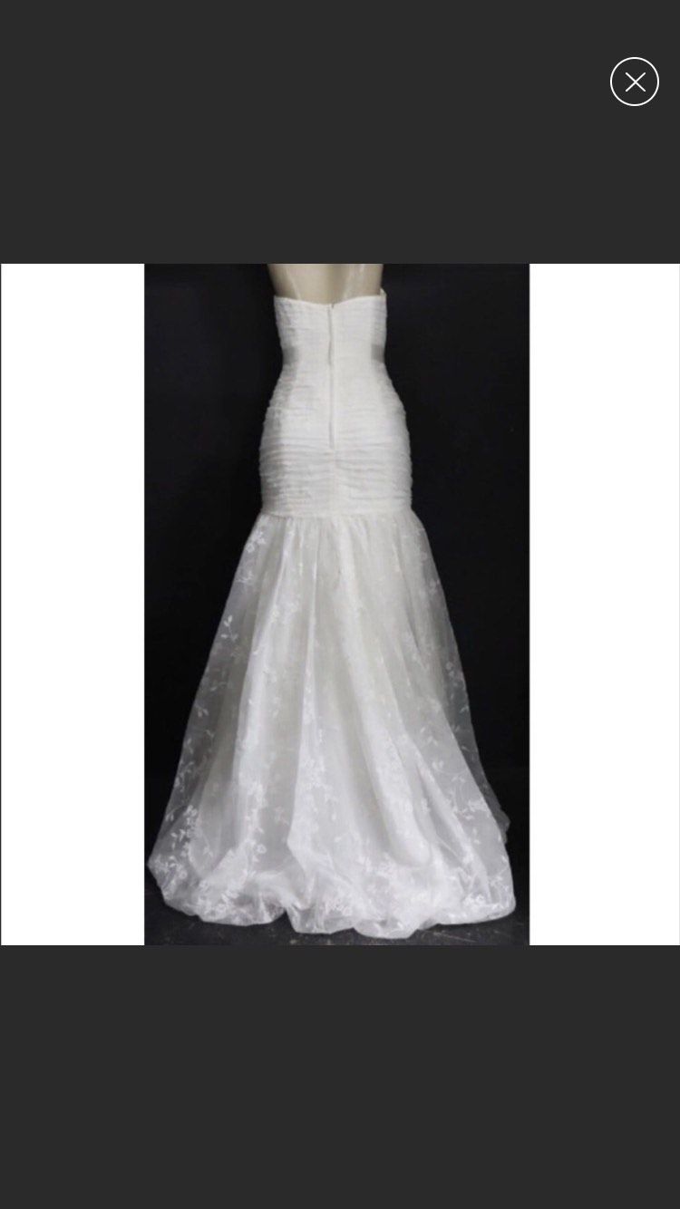 galina Size 4 Wedding Strapless White Mermaid Dress on Queenly
