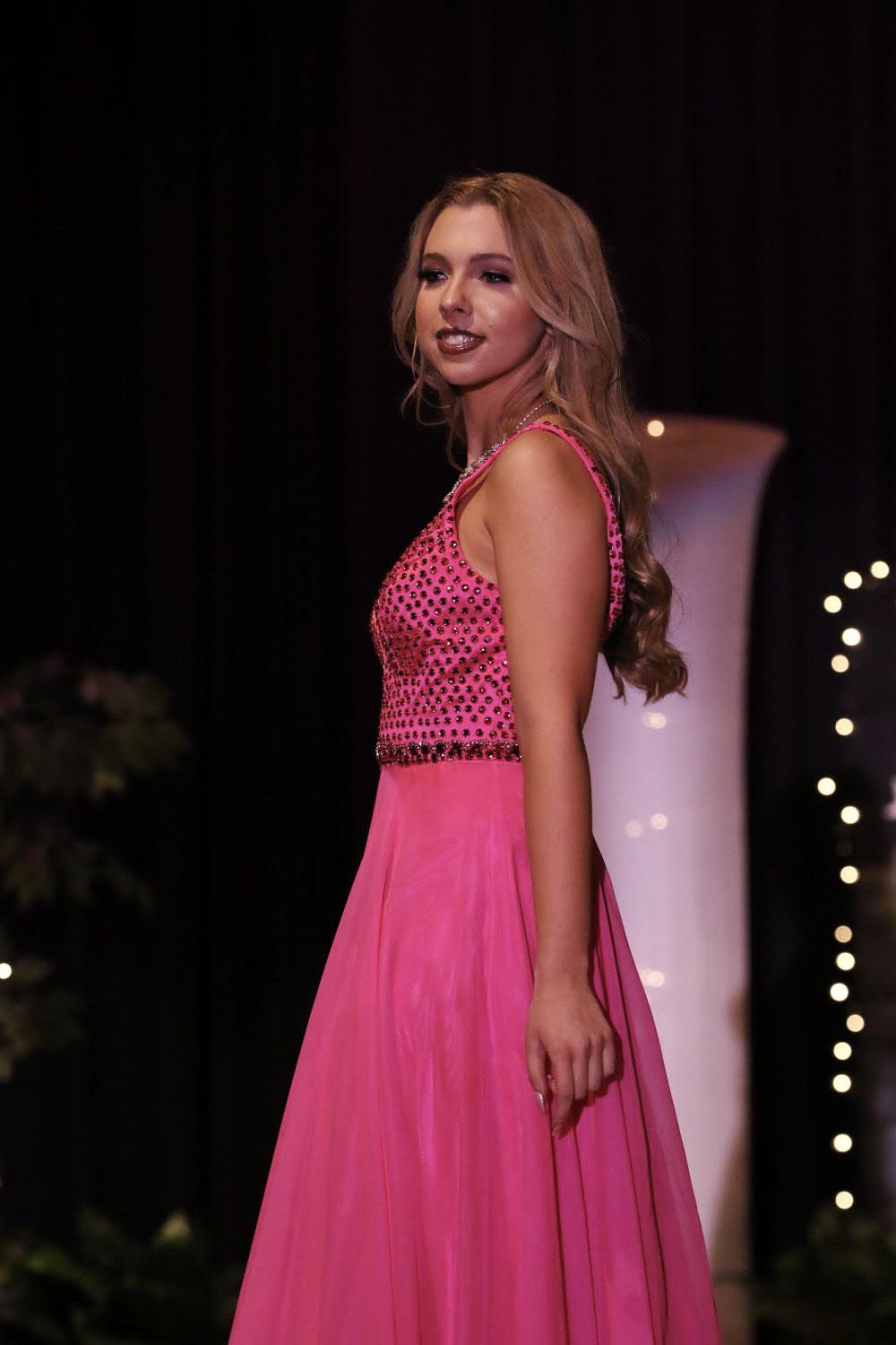 Sherri Hill Size 4 Prom Plunge Sequined Hot Pink Ball Gown on Queenly