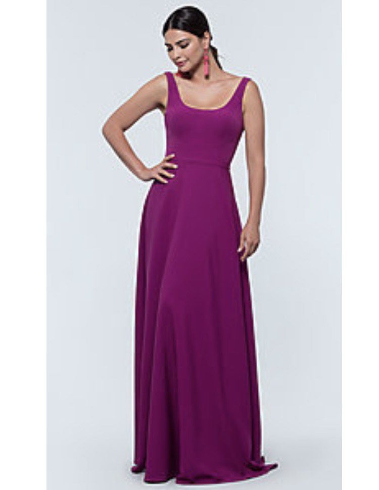 kleinfeld Plus Size 24 Bridesmaid Hot Pink A-line Dress on Queenly