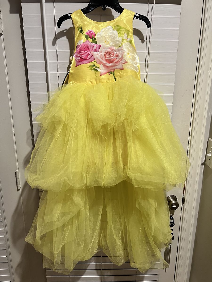 Junona Girls Size 10 Yellow Cocktail Dress on Queenly