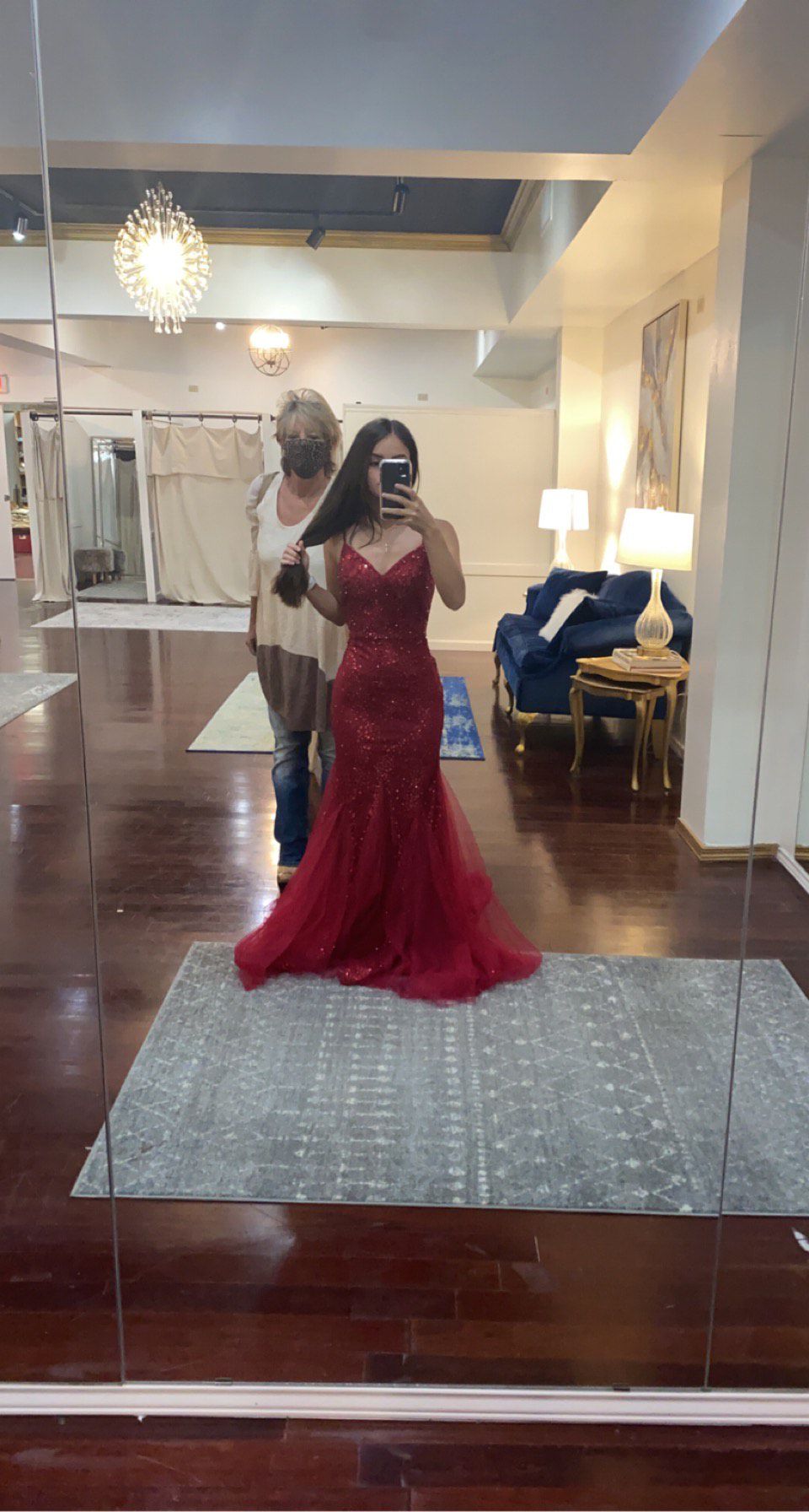 Size 0 Red Mermaid Dress on Queenly