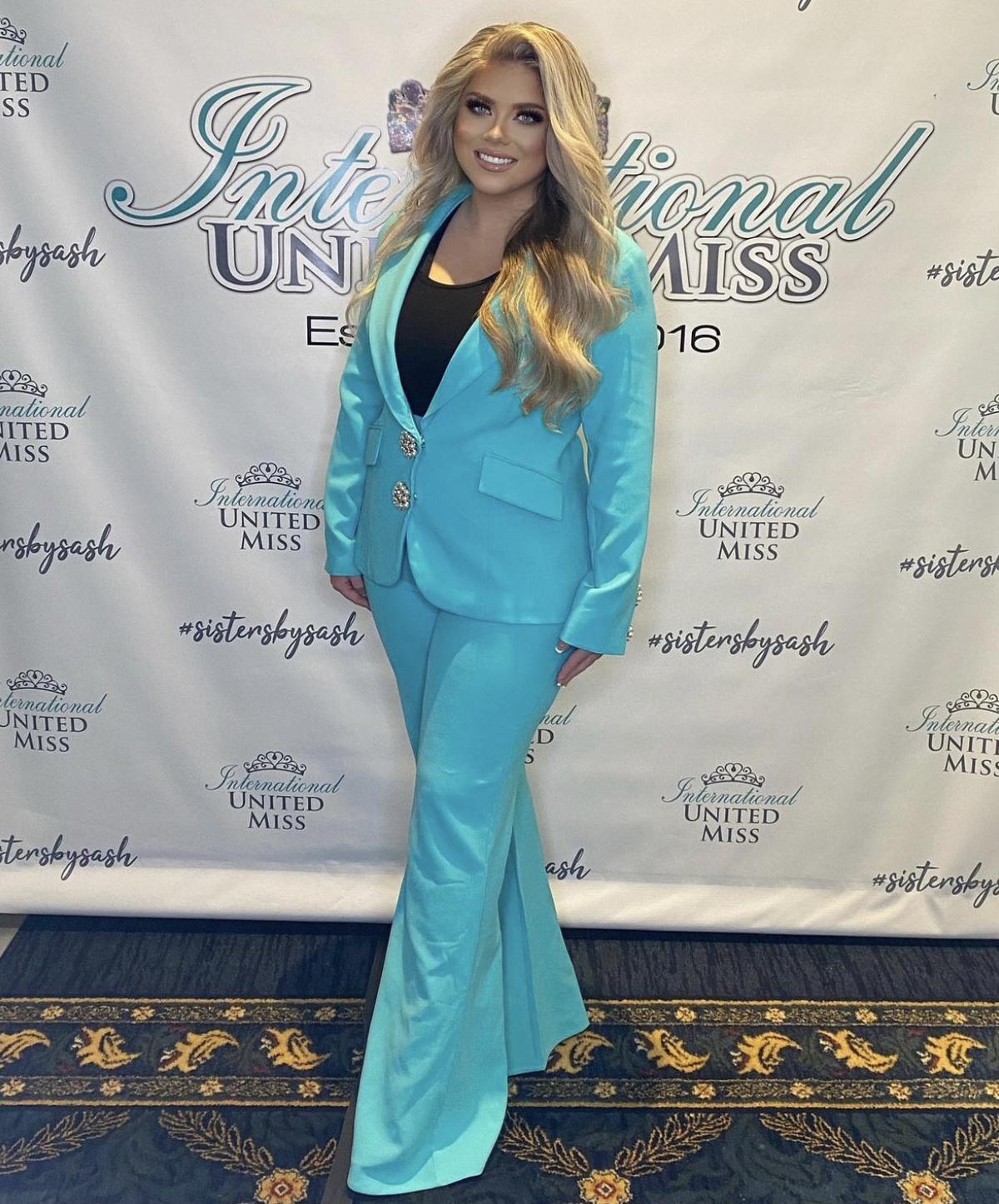 Jovani Size 12 Pageant Interview Long Sleeve Turquoise Blue Formal Jumpsuit on Queenly