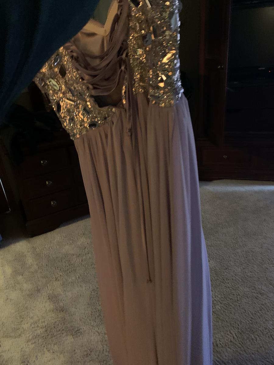 Size 2 Prom Strapless Sequined Purple Floor Length Maxi on Queenly