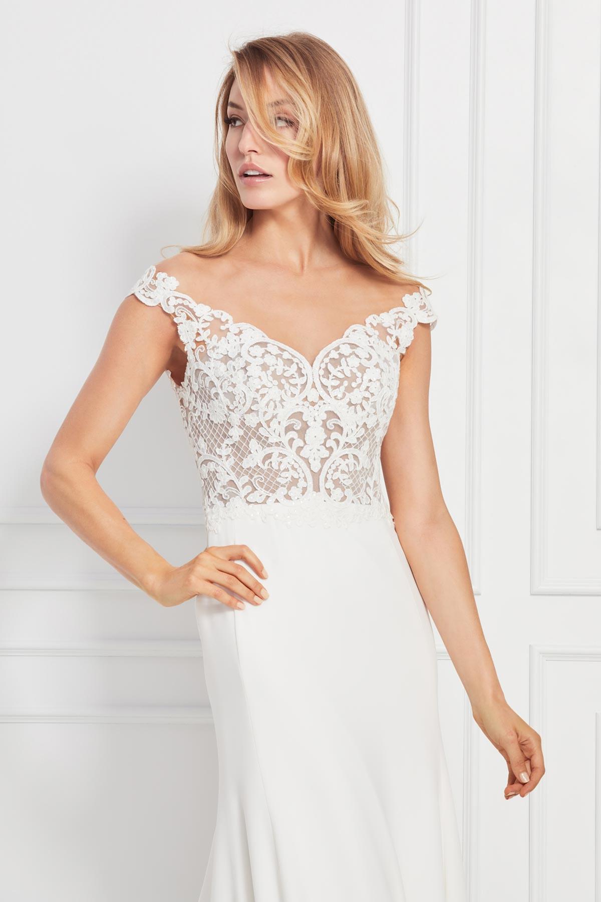 Style 12201 Watters Size 14 White A-line Dress on Queenly