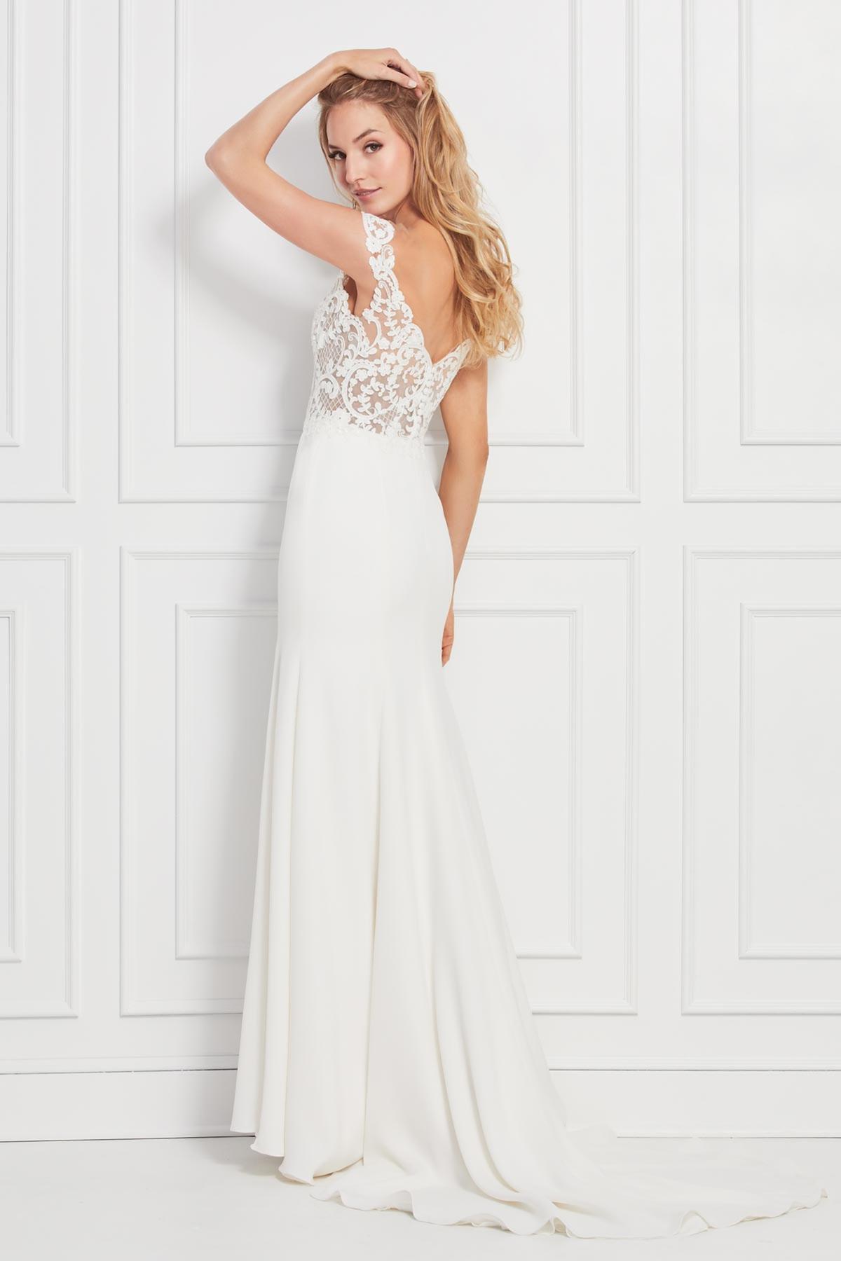 Style 12201 Watters Size 14 White A-line Dress on Queenly