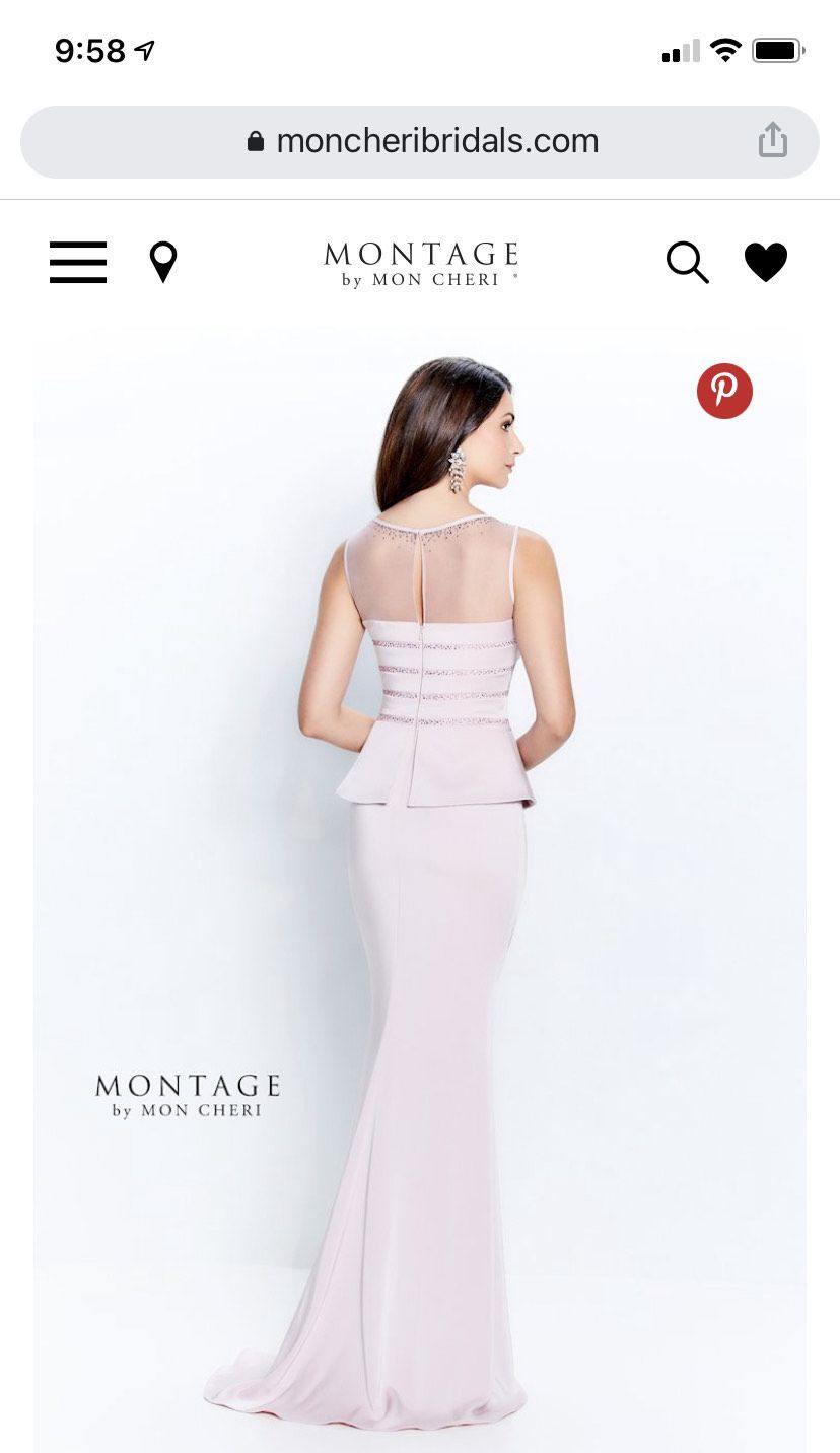 Montage by Mon Cheri Plus Size 16 Bridesmaid Sequined Light Pink Floor Length Maxi on Queenly