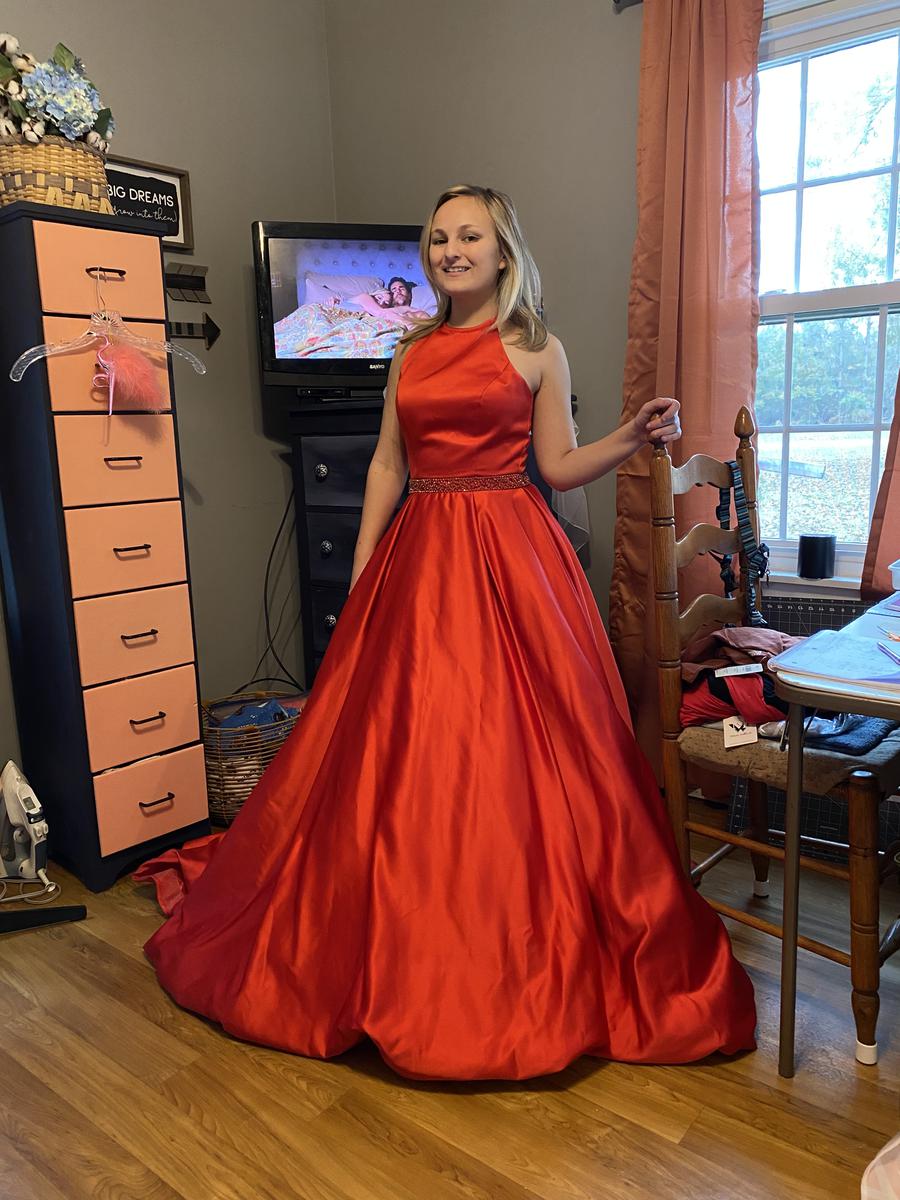 Sherri Hill Size 2 Prom Halter Red Ball Gown on Queenly