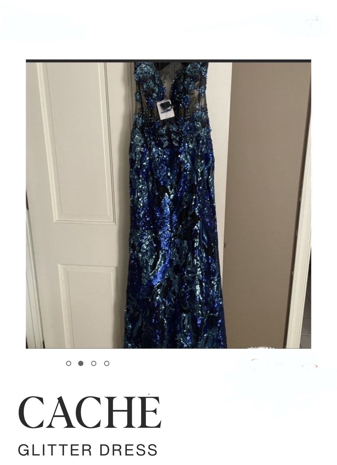 Cache Size 4 Navy Blue Ball Gown on Queenly