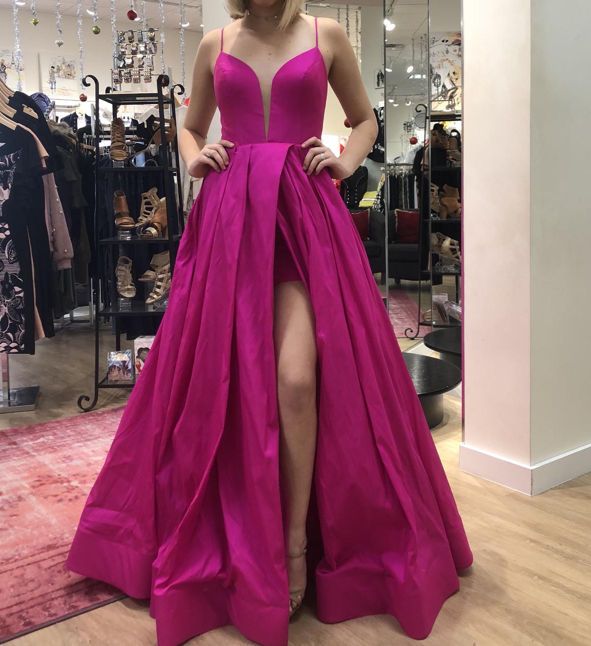 Size 2 Prom Hot Pink Ball Gown on Queenly