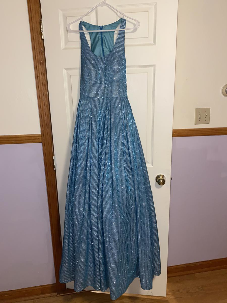 Morgan and Co Size 6 Prom Blue Ball Gown on Queenly
