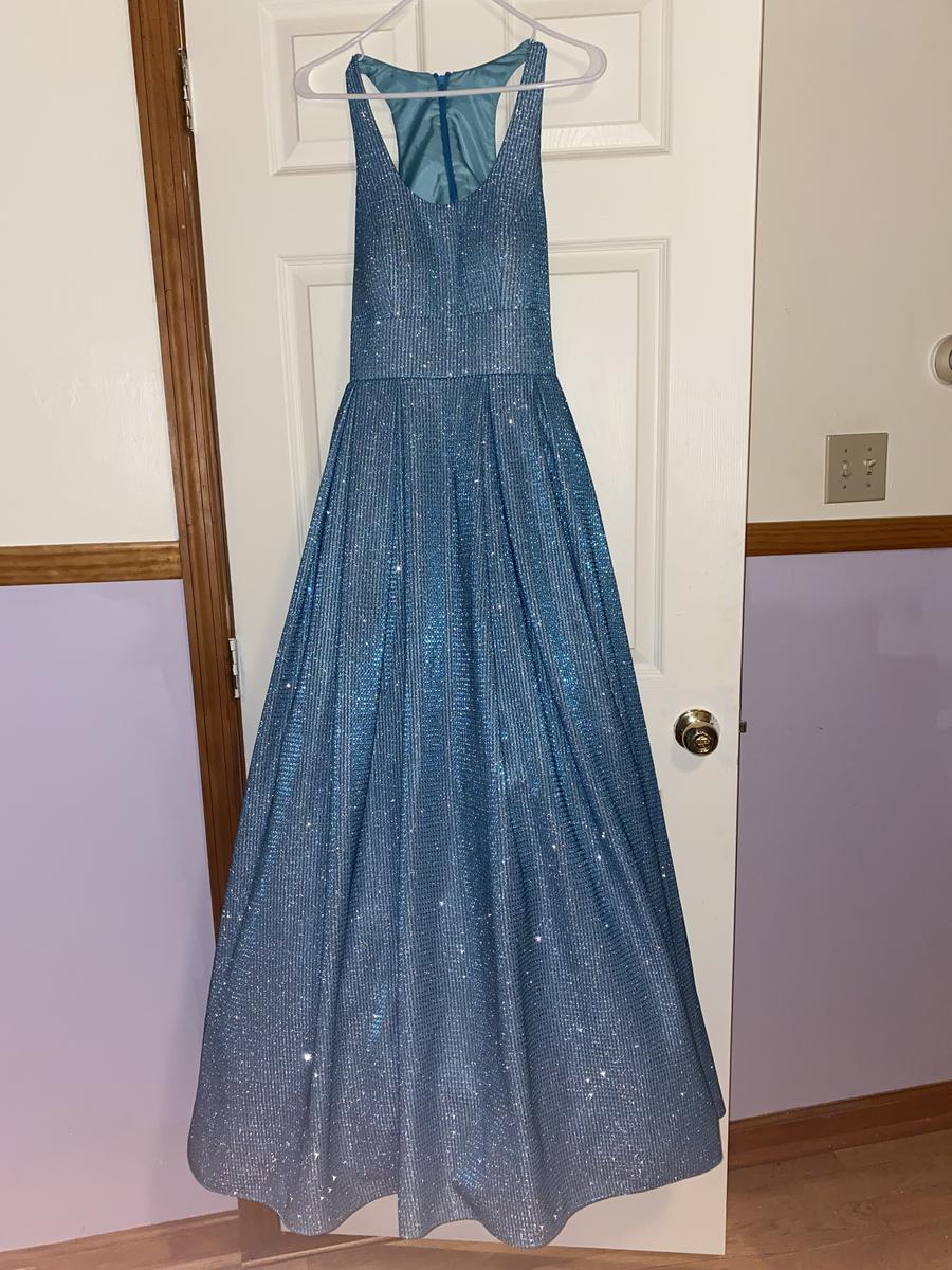 Morgan and Co Size 6 Prom Blue Ball Gown on Queenly