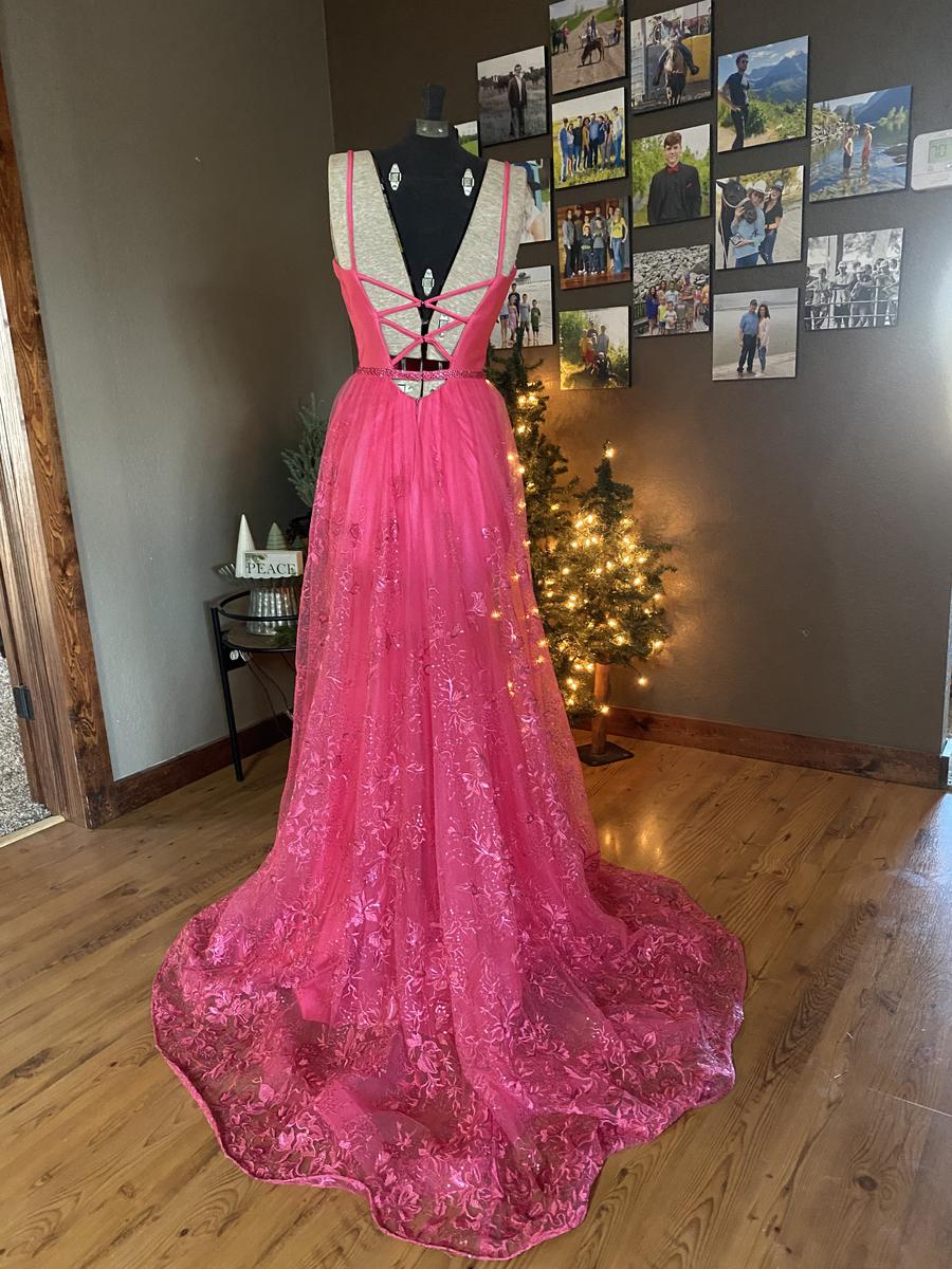 Ellie Wilde Pink Size 2 Train Jersey Spaghetti Strap Mermaid Dress on Queenly