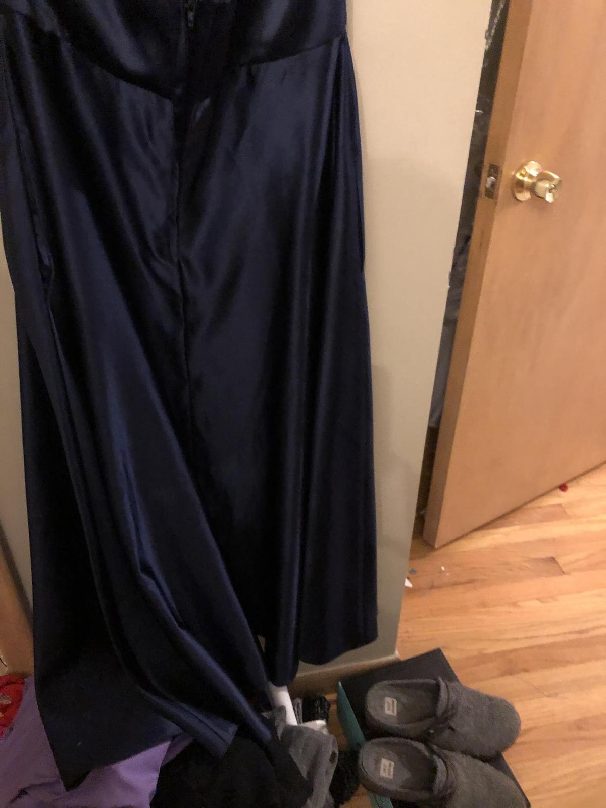 Celebrate Size 12 Navy Blue Floor Length Maxi on Queenly