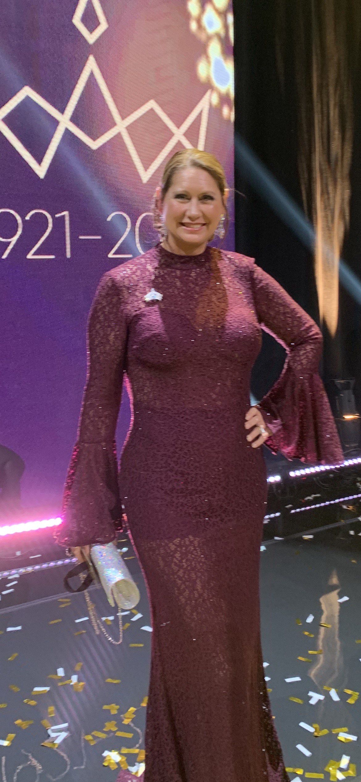 Jovani Size 12 Prom Long Sleeve Lace Purple Mermaid Dress on Queenly
