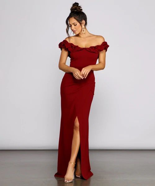 Windsor Red Size 4 Side Slit Mermaid Dress on Queenly