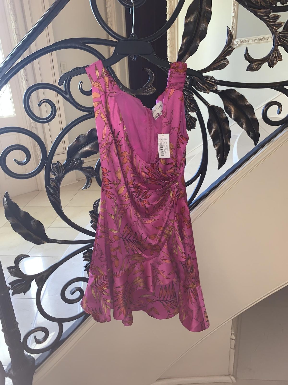 Size 2 Satin Multicolor Side Slit Dress on Queenly