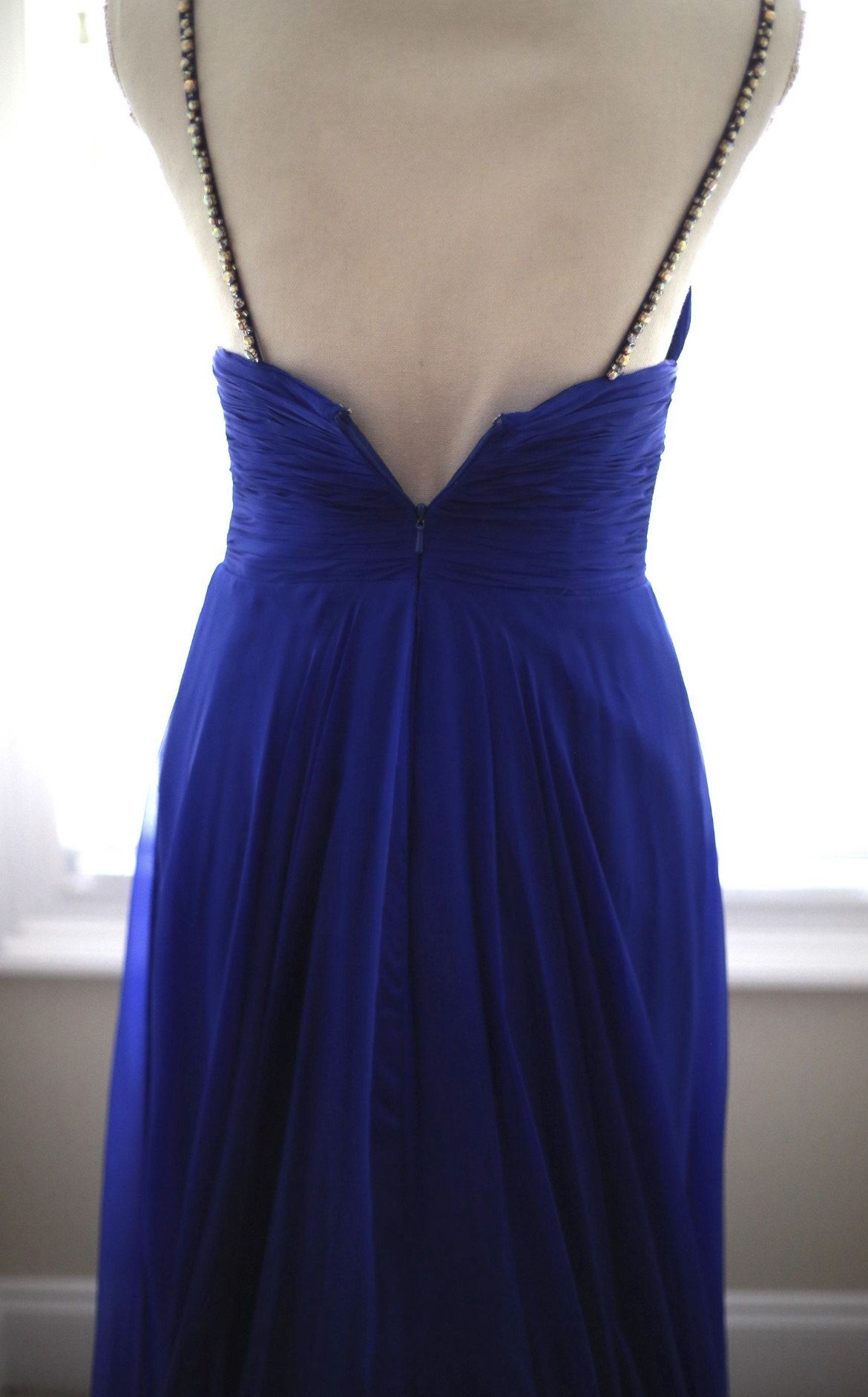 Jovani Size 2 Prom Sequined Royal Blue Dress With Train on Queenly