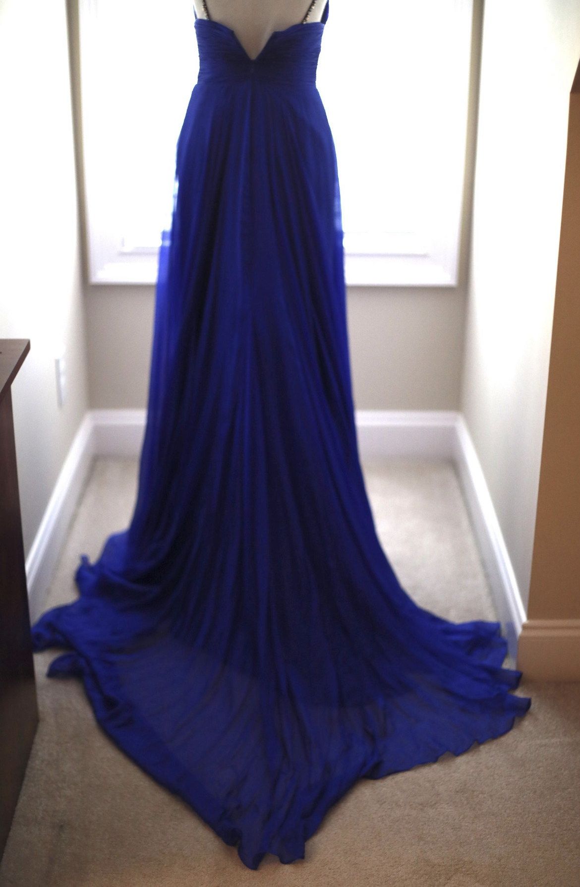 Jovani Size 2 Prom Sequined Royal Blue Dress With Train on Queenly