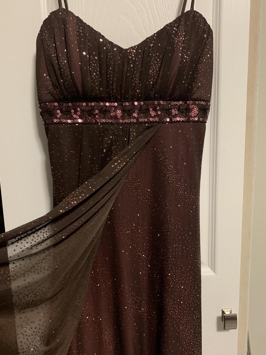 City Triangles Size 2 Homecoming Sheer Rose Gold Floor Length Maxi on Queenly