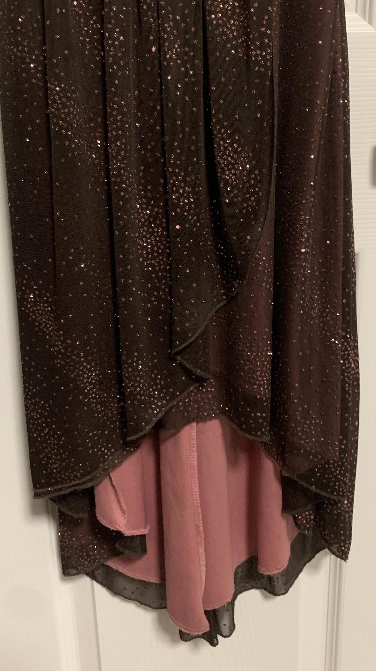 City Triangles Size 2 Homecoming Sheer Rose Gold Floor Length Maxi on Queenly