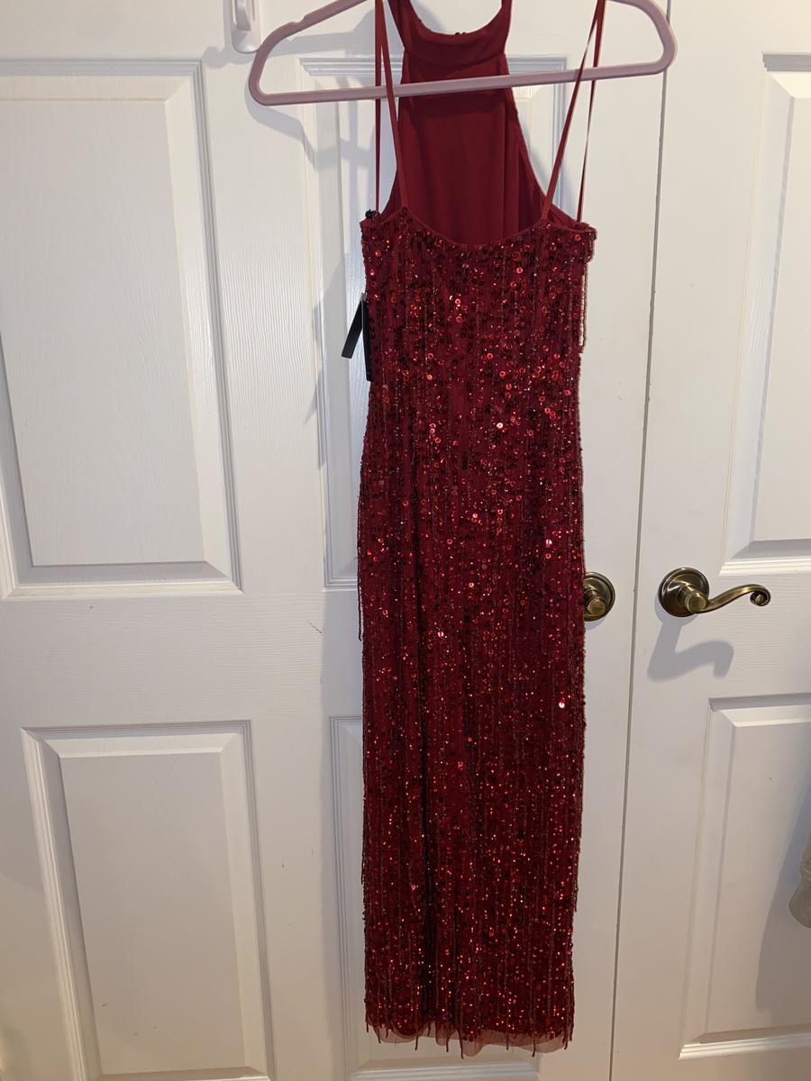 Size 2 Homecoming High Neck Burgundy Red Floor Length Maxi on Queenly