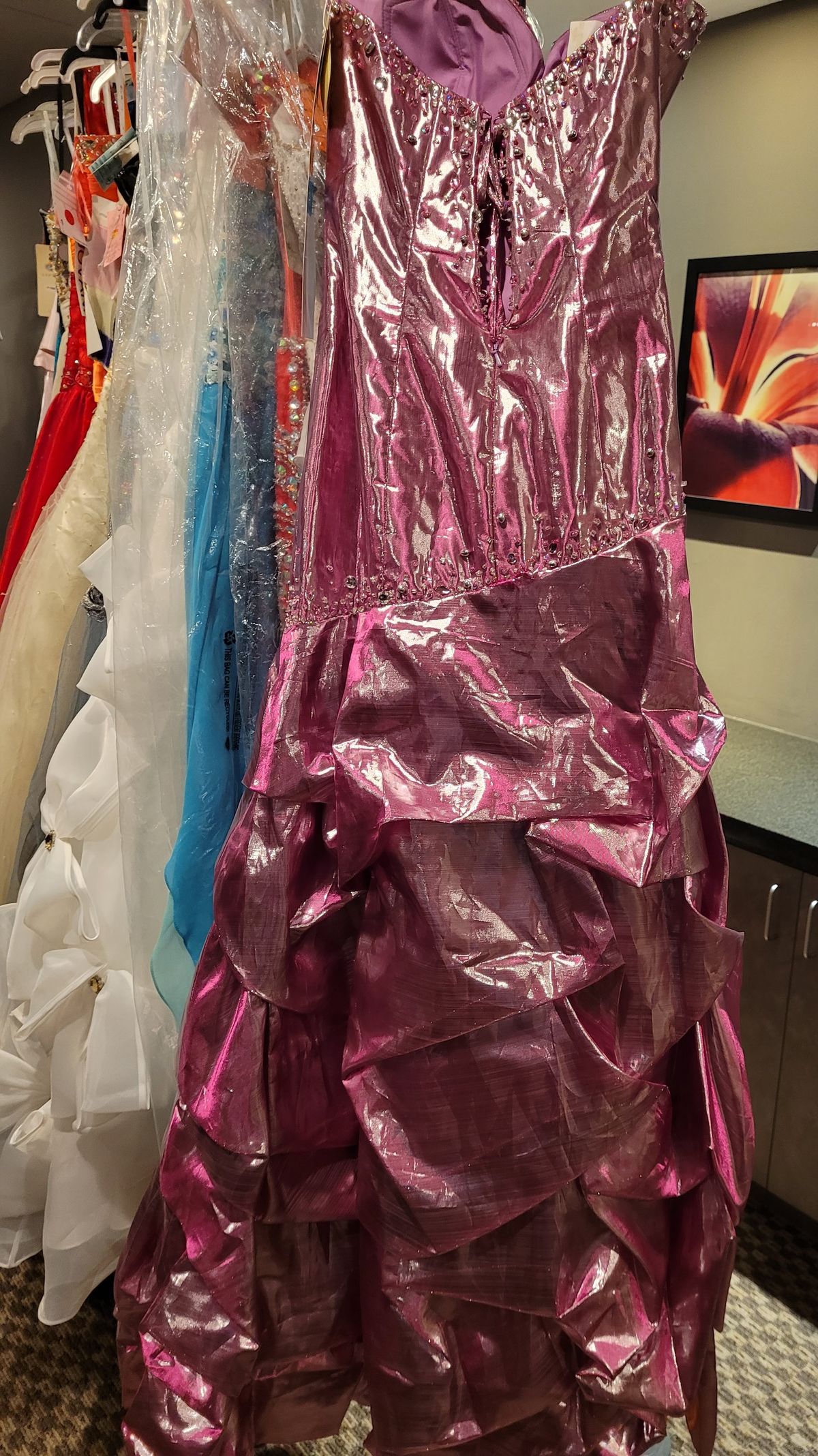 Style 5592 Bella Size 6 Purple Mermaid Dress on Queenly