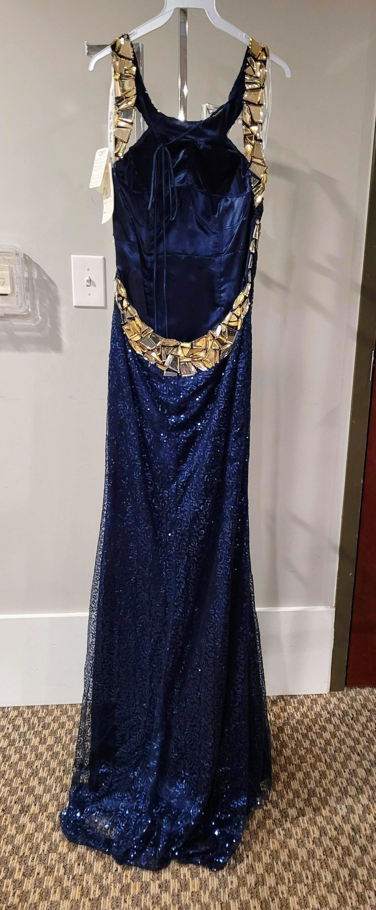 Style 6116 Partytime Formals/Rachel Allan Size 6 Blue Floor Length Maxi on Queenly