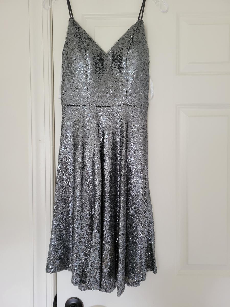 Christina Wu Size 4 Silver Cocktail Dress on Queenly