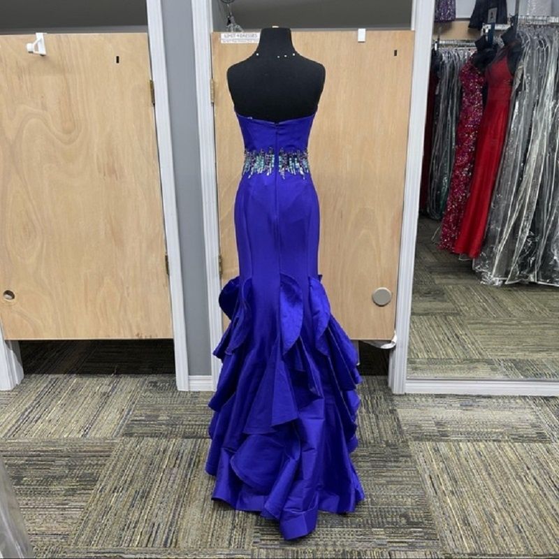 Style 65921V Mac Duggal Size 14 Prom Blue Mermaid Dress on Queenly