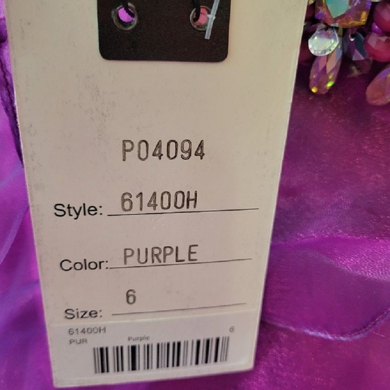 Style 61400H Mac Duggal Size 6 Prom Sequined Purple Ball Gown on Queenly