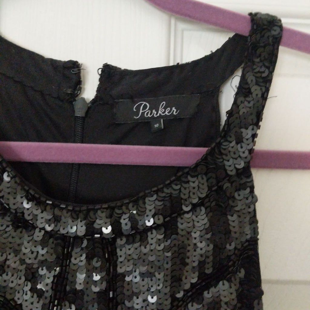 Parker Size 10 Nightclub Halter Black Cocktail Dress on Queenly