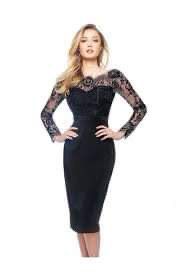 Unknown Size 6 Pageant Interview Long Sleeve Lace Black Cocktail Dress on Queenly