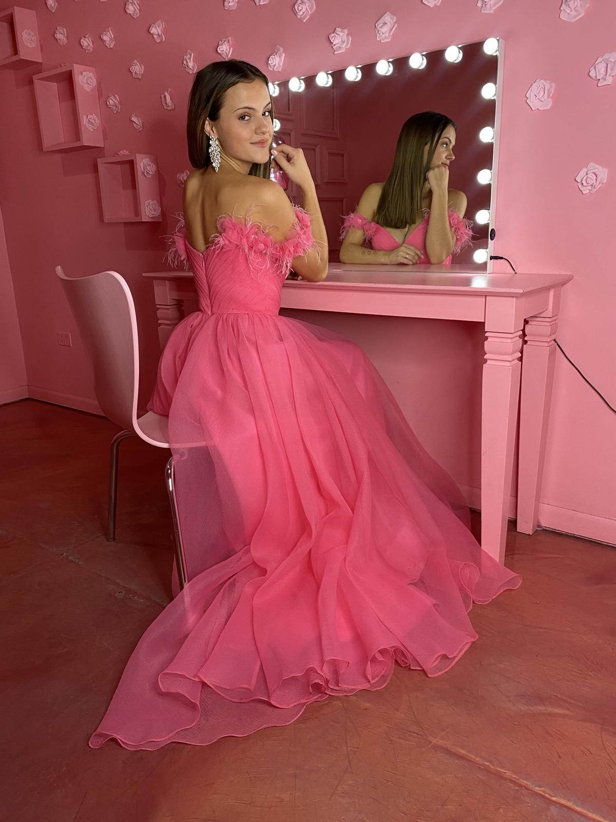 Sherri Hill Size 2 Bridesmaid Plunge Hot Pink A-line Dress on Queenly