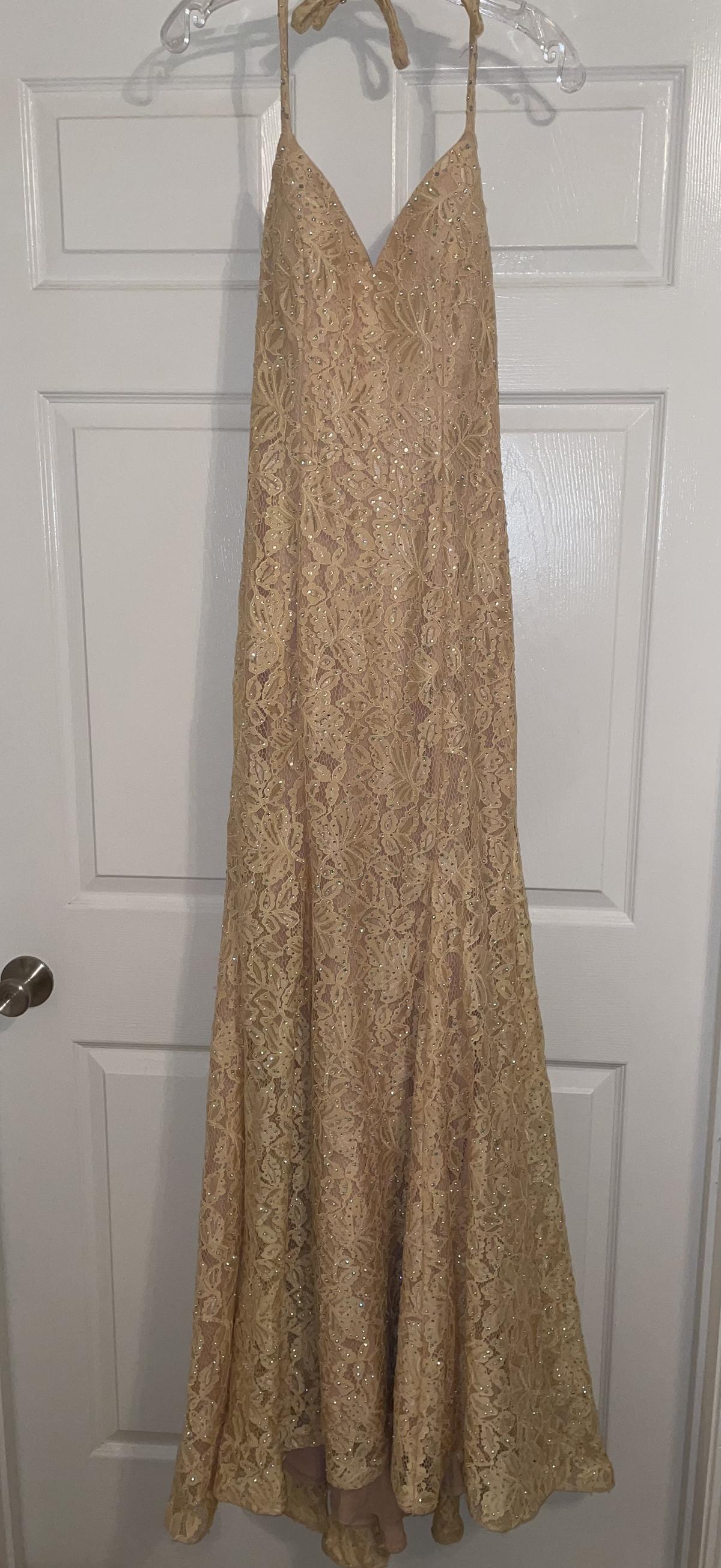 Size 2 Nude Floor Length Maxi on Queenly