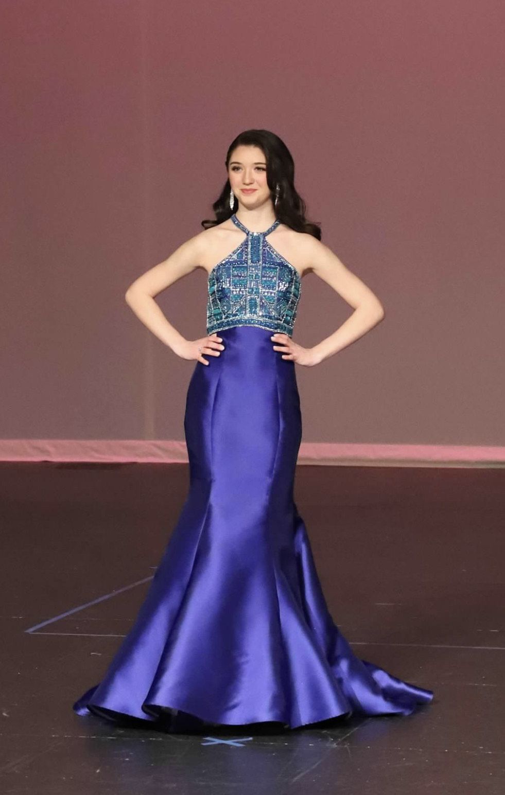 Size 2 Prom Halter Royal Blue Mermaid Dress on Queenly