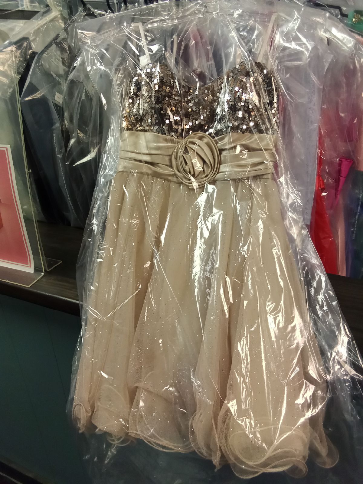 Deb Size 4 Homecoming Gold Cocktail Dress on Queenly