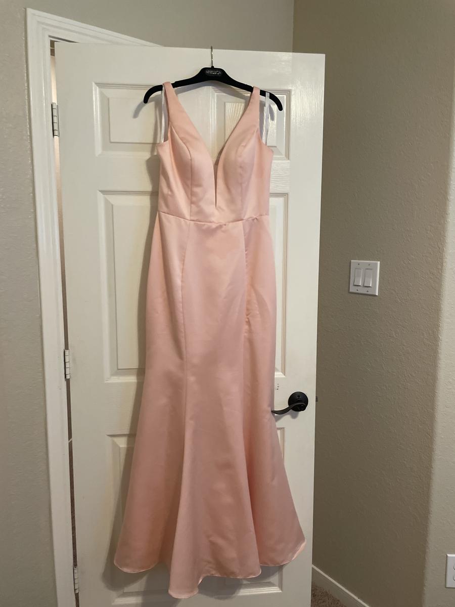 Size 12 Bridesmaid Light Pink Mermaid Dress on Queenly