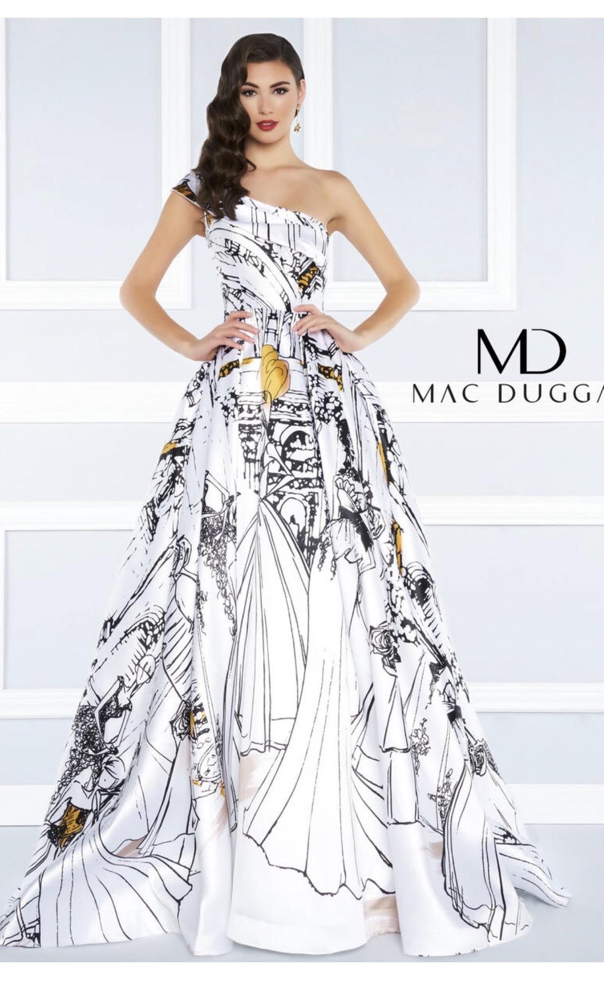 Mac Duggal Size 4 Prom One Shoulder Multicolor Ball Gown on Queenly
