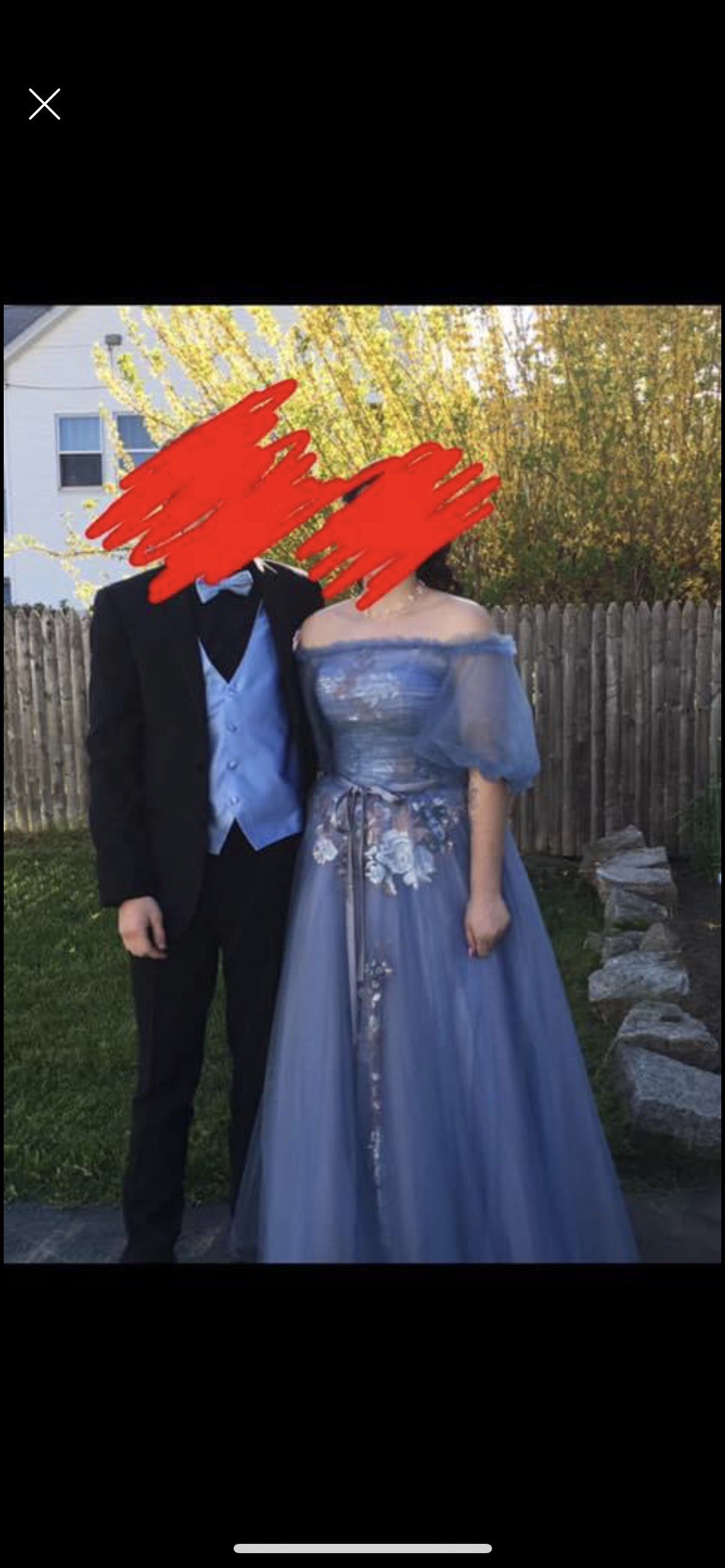 GuCiDesigns Size 6 Prom Blue Ball Gown on Queenly