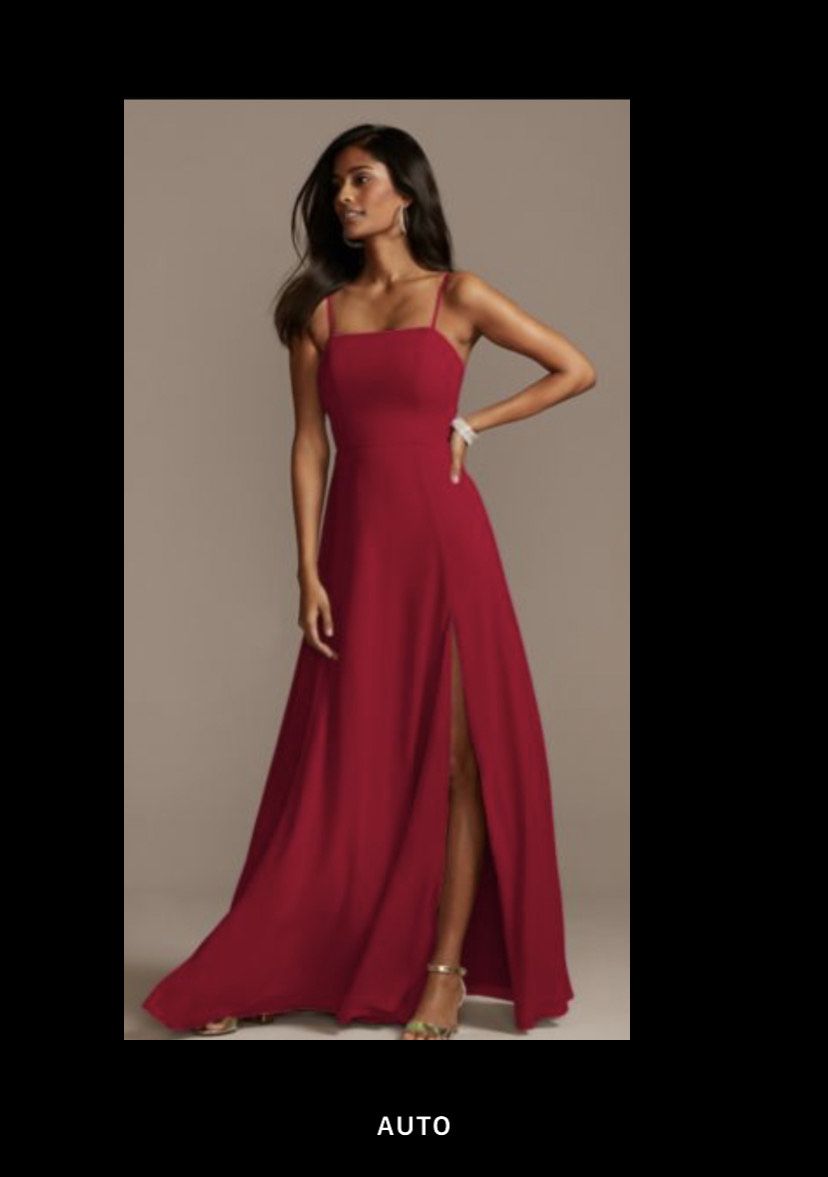 Plus Size 18 Bridesmaid Red Floor Length Maxi on Queenly
